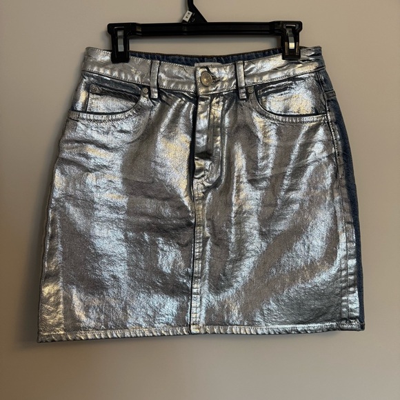 Sandro Silver Metallic Skirt - Picture 5 of 16